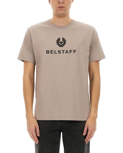 Belstaff Gray T-Shirt With Logo for men