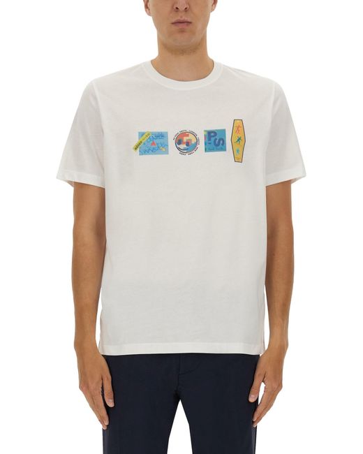 Paul Smith White Ps Paul Smith Organic Cotton T-Shirts for men