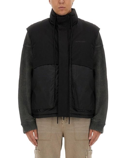 Represent Black Padded Vest for men