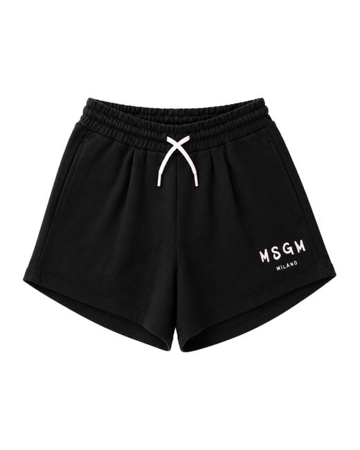 MSGM Black Short Con Logo