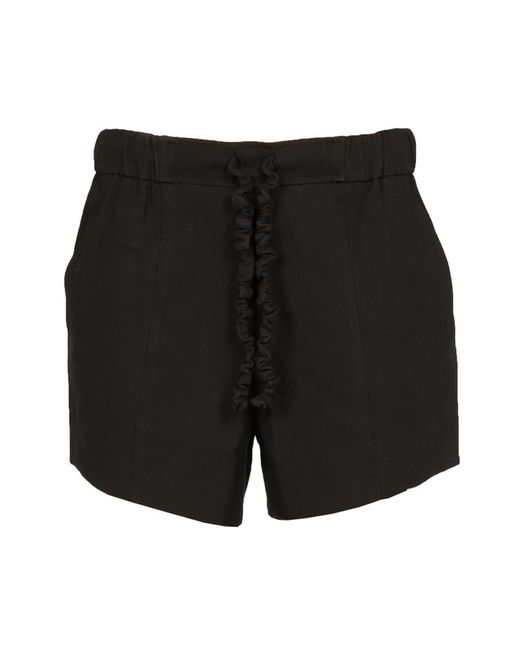 Ganni Black Solid Shorts