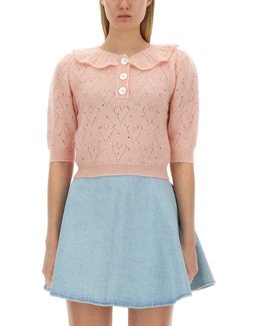 Alessandra Rich Blue Hearts" Jersey