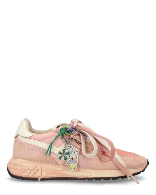 Autry Pink Reelwind Super Vintage Sneaker