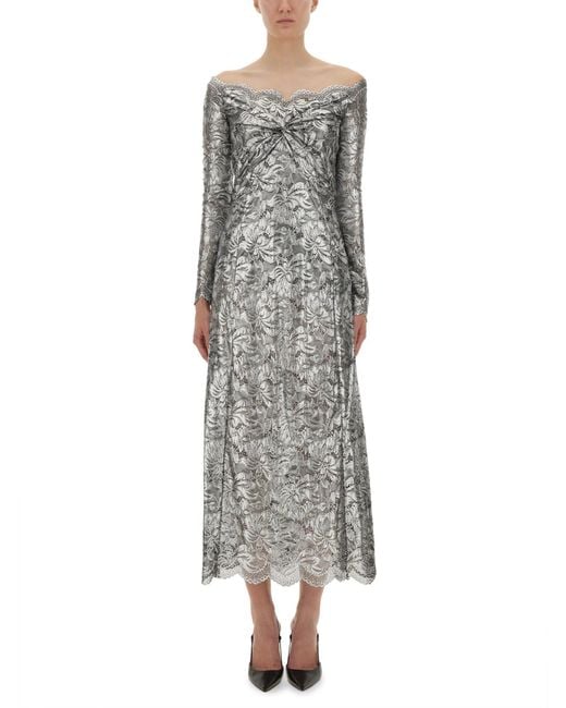 Rabanne Gray Long Lace Dress