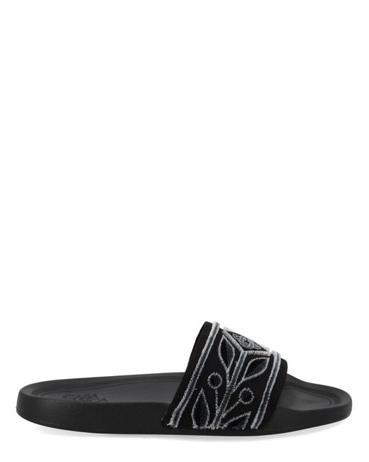 Casablanca Black Slide With Logo