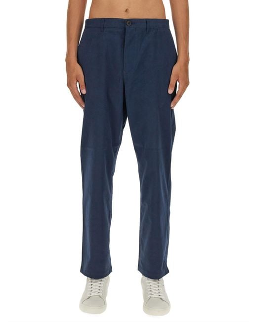 Paul Smith Blue Flat Front Pants for men