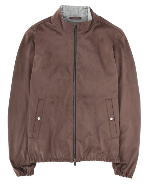 Herno Brown Suede Effect Jacket for men