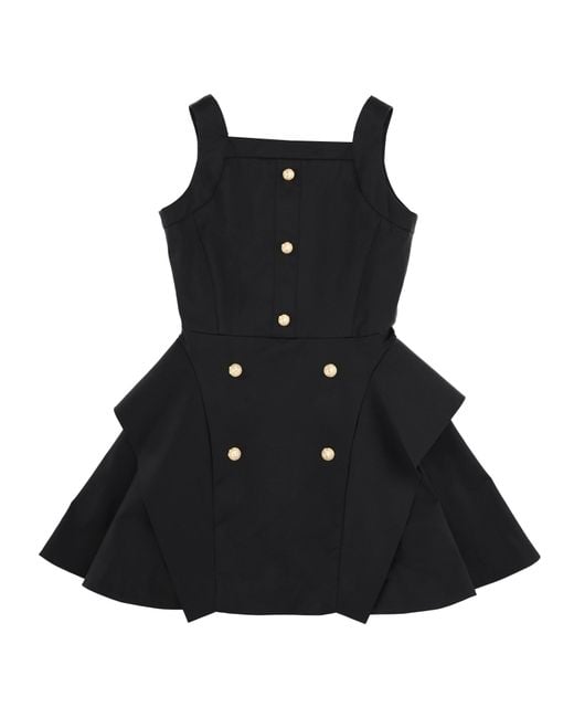 Balmain Black Vestito Con Bottoni