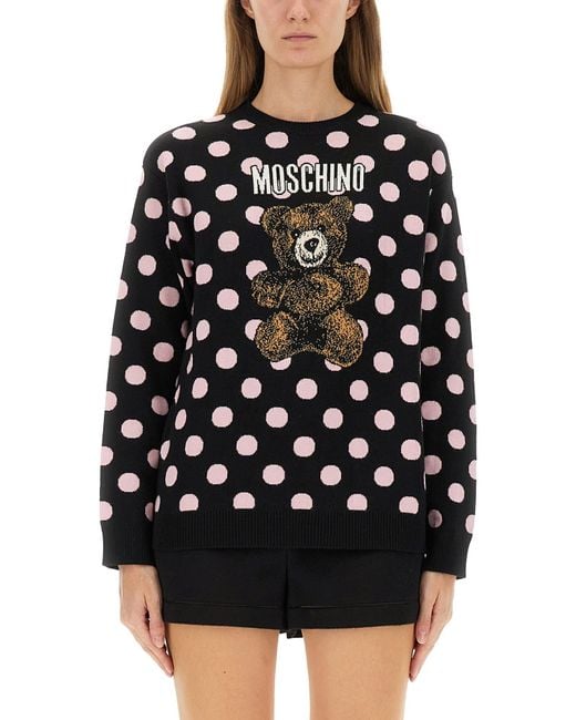 Moschino Black "Teddy Polka Dots" Sweater