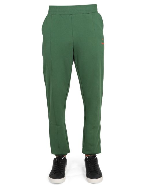 Paul Smith Green Jogging Pants "Happy" for men