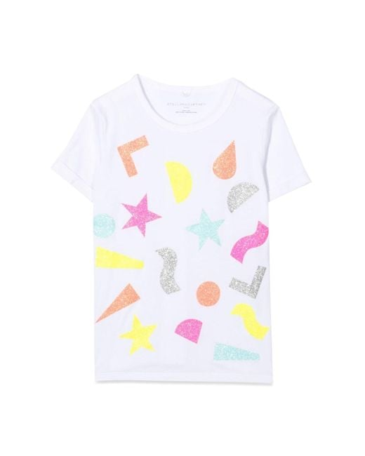 Stella McCartney White Stella Mc Cartney Geometric Shapes M/C T Shirt