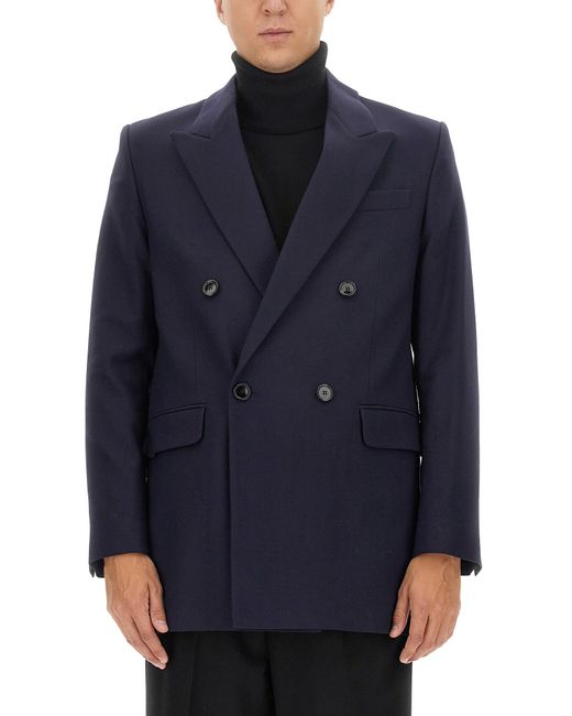 AMI Blue Double-Breasted Jacket for men