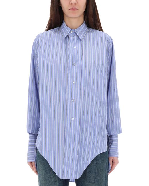 Maison Margiela Blue Cotton Shirt