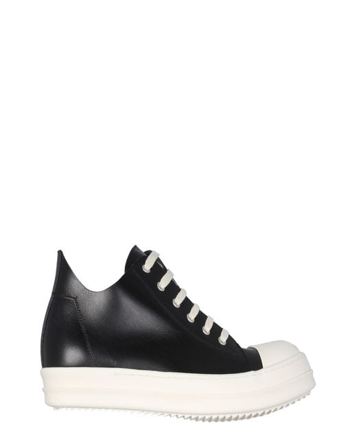 Rick Owens Sneaker Bassa In Pelle in Black for Men - Lyst