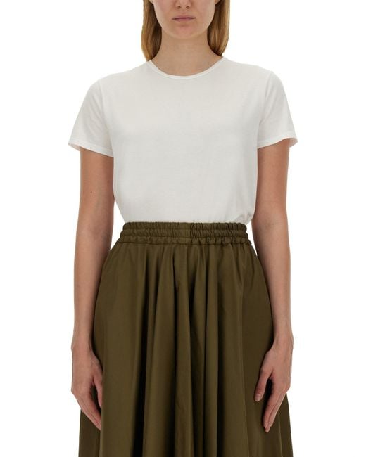 Aspesi White Solid Round Neck T-Shirt