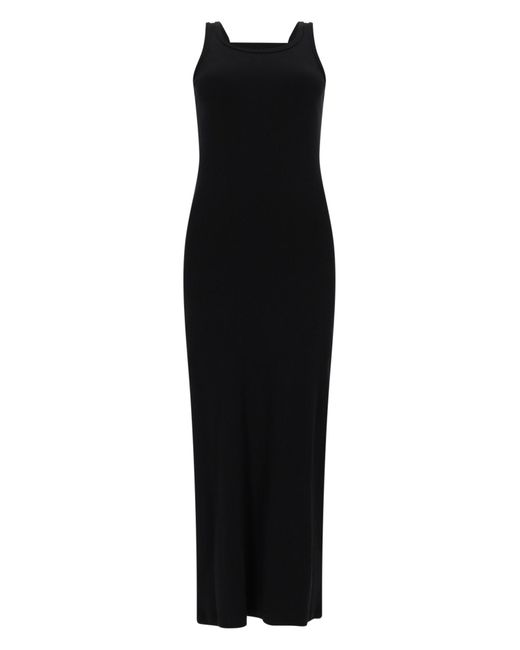 MSGM Black Square Neck Maxi Dress