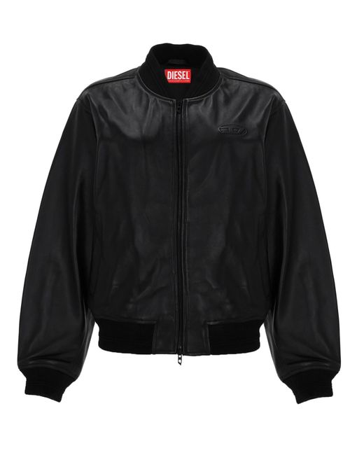 DIESEL Black Ilyan Leather Jacket
