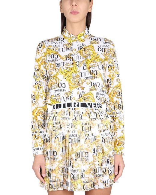 Versace Jeans Couture Metallic Baroque Patterned Shirt