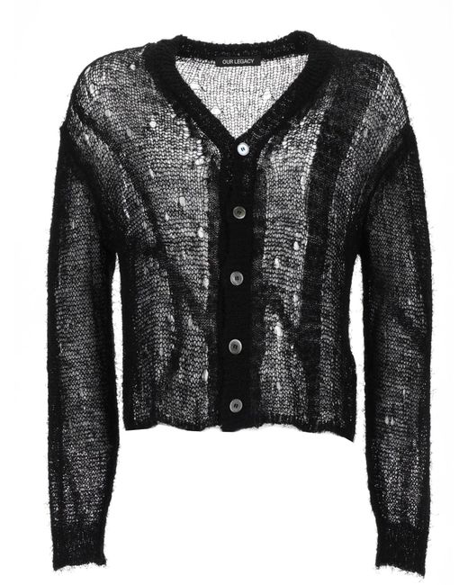 Our Legacy Black V Neck Cardigan