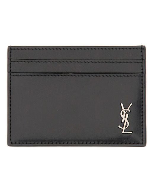 Saint Laurent Black "Tiny Cassandras" Card Holder for men