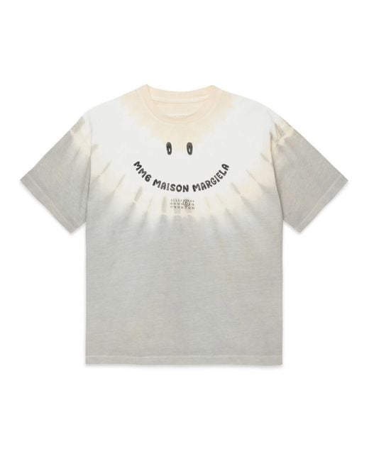 MM6 by Maison Margiela Gray T-Shirt With "Smile" Logo