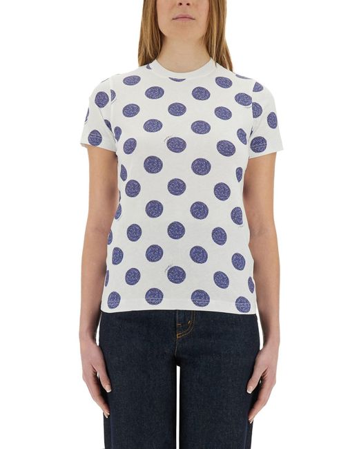 Moschino Blue Ballpoint Pen Polka Dots" T-Shirt