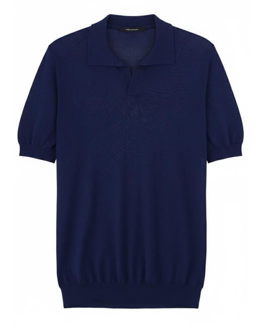 Tagliatore Blue Cotton Polo for men