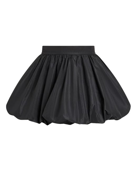 Patou Black Solid Balloon Mini Skirt