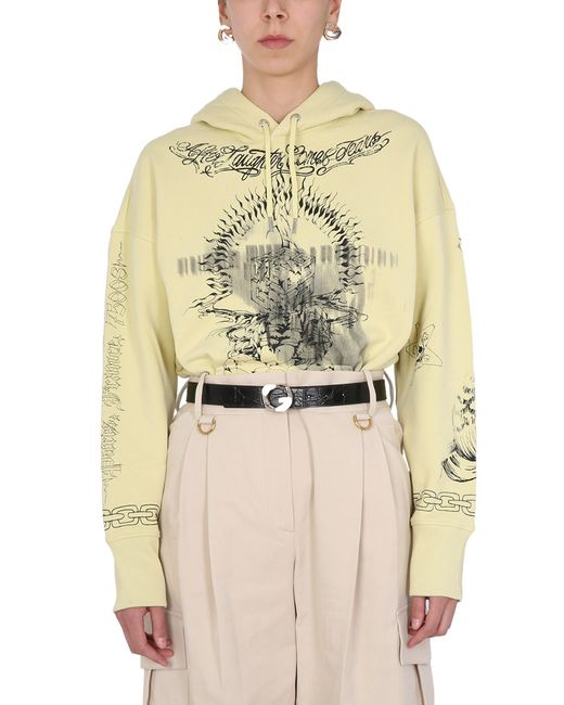 Givenchy Natural Oversize Cotton Sweatshirt With Print