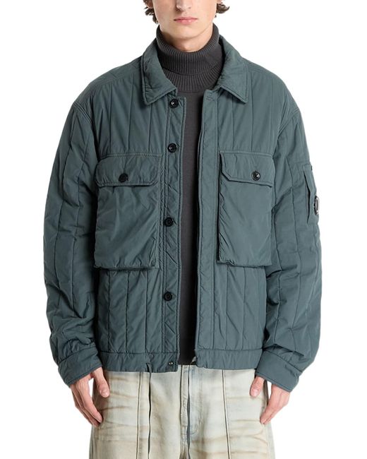 C P Company Gray C. P. Company Gd Liner Short Quilted Padded Jacket for men