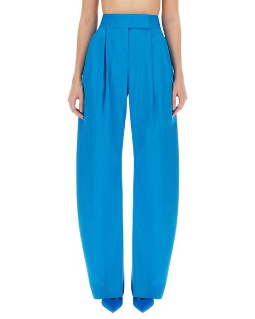 The Attico Blue Oversized Long Pants For
