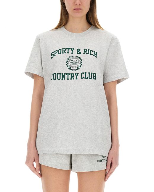 Sporty & Rich Gray Varsity Tshirt