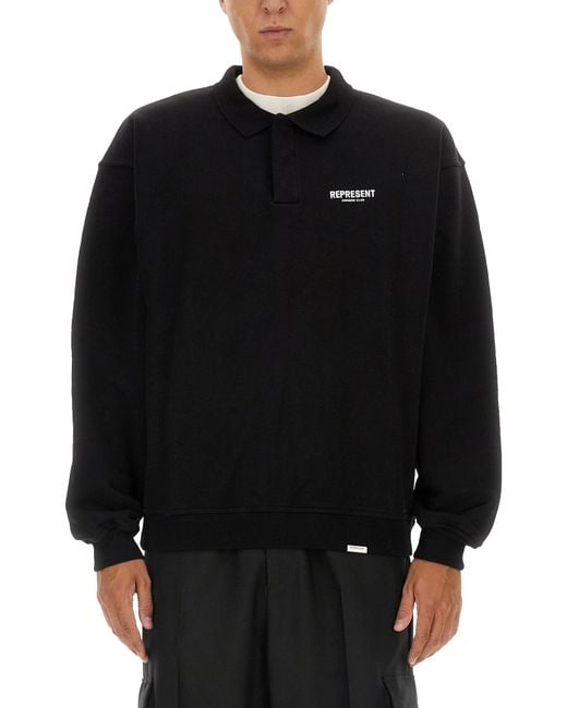 Polo Con Logo di Represent in Black da Uomo