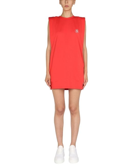 Department 5 Red Cotton Tenax Dress