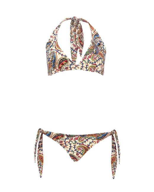 Etro Metallic Costume Bikini Con Motivo Paisley Floreale