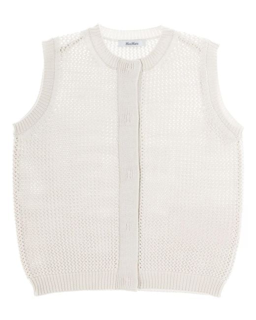 Max Mara White Silk Vest