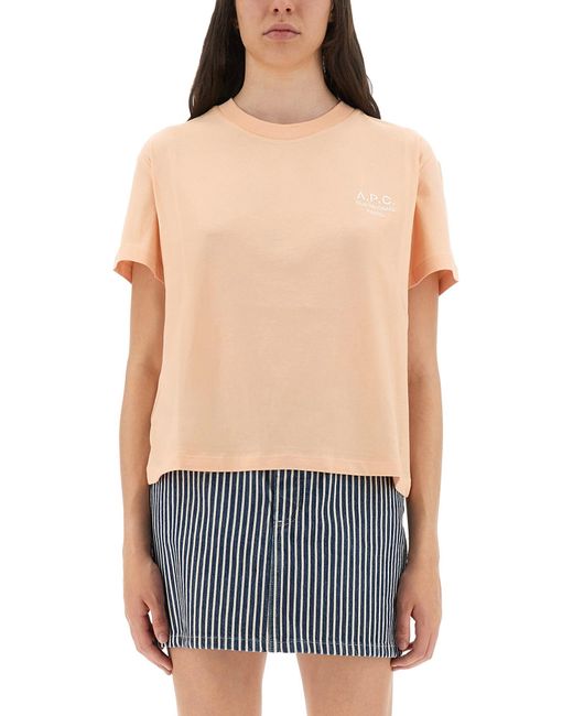 A.P.C. Blue Logo Crew Neck T-Shirt