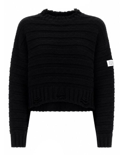 MM6 by Maison Margiela Black Maglia Cropped