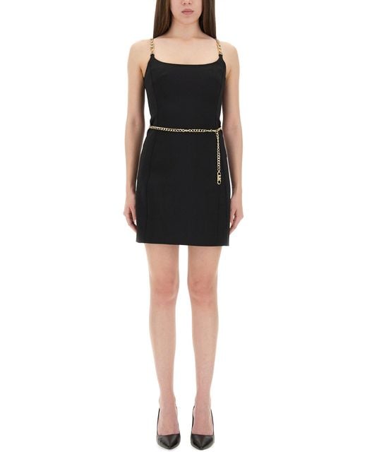 MICHAEL Michael Kors Black Bustier Minidress With Waist-Cinching Belt