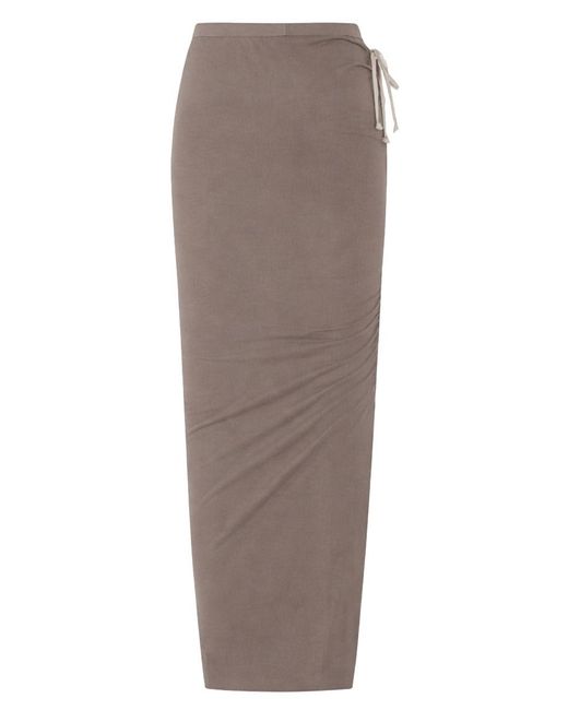 Rick Owens Brown Skirt With Side Slit