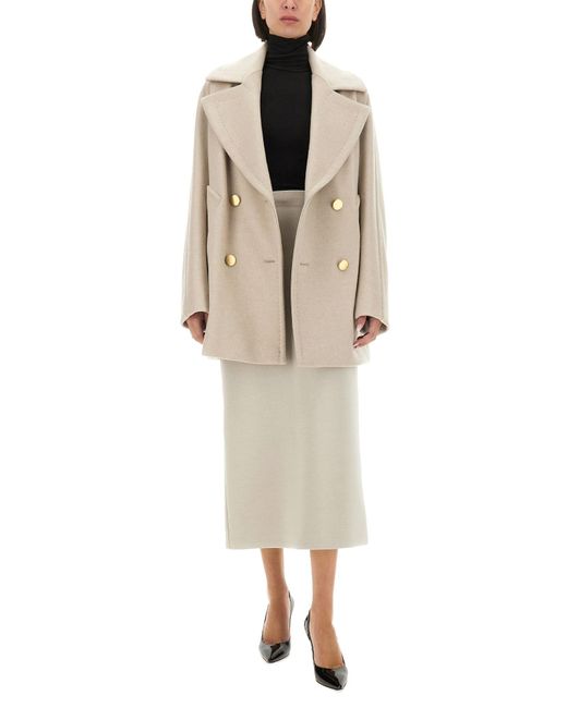 Cappotto Berta di Max Mara in Natural