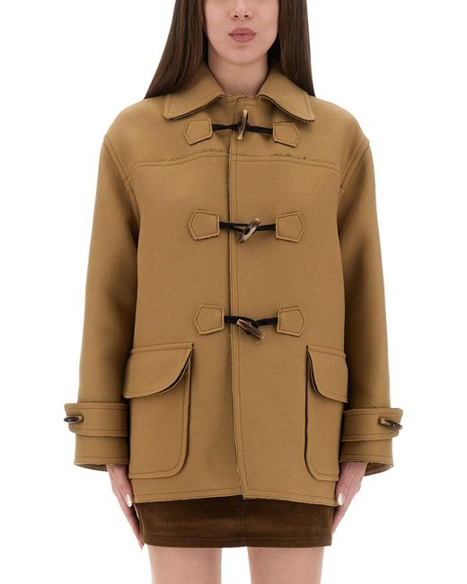 Moschino Natural Classic Duffle Jacket With Toggle Closures