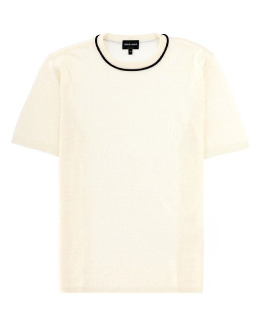 Giorgio Armani Natural Solid Crew Neck T-Shirt for men