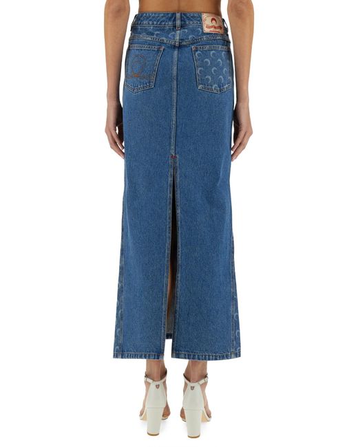 Gonna Lunga "Moon Laser" di MARINE SERRE in Blue
