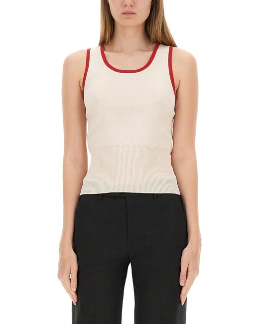 J.W. Anderson Black Slim-Fit Knitted Vest With Ribbed Hem