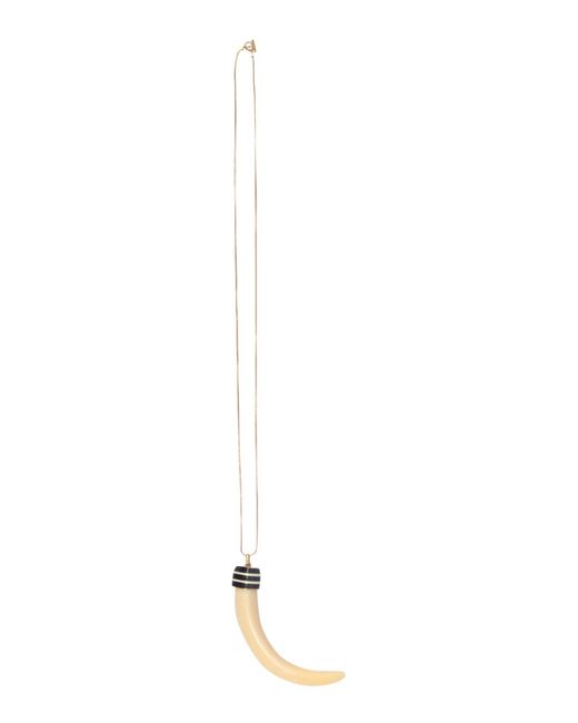 Tory Burch White Horn Resin Pendant Necklace With Guillo Detail