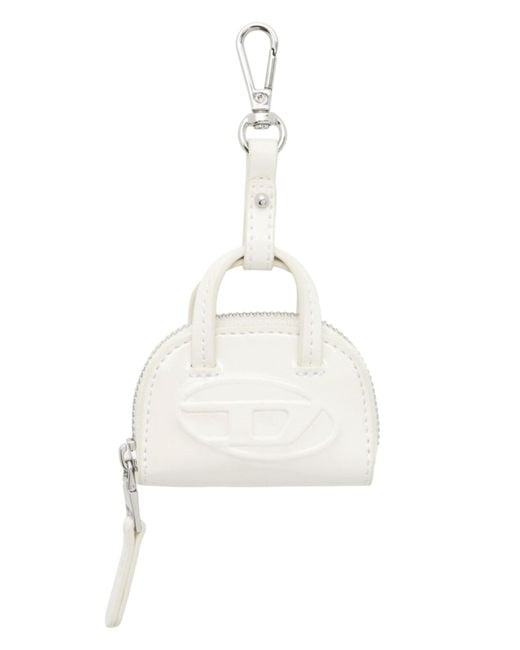 DIESEL White Keychain "1Dr Dome"