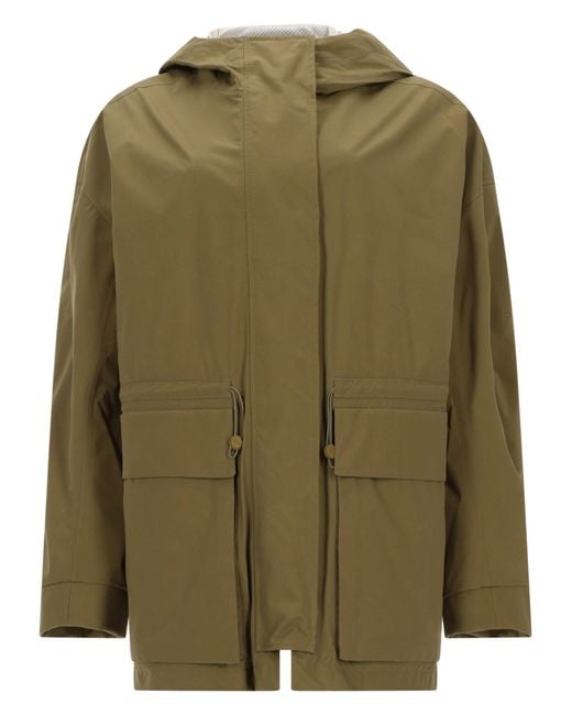 Laminar Green Parka Corto Con Cappuccio