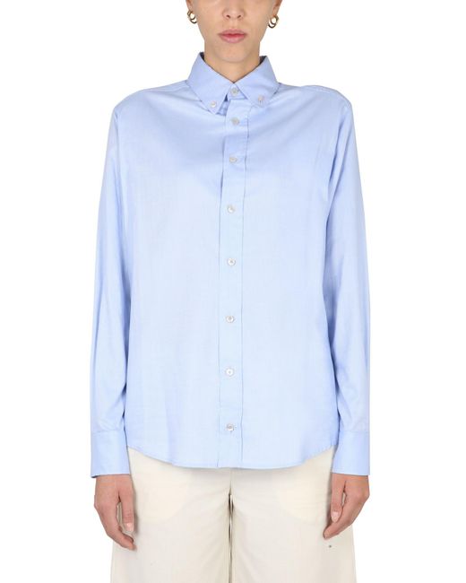 Ballantyne Blue Cotton Poplin Oxford Shirt