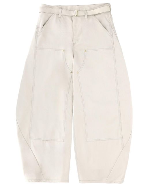 SACAI X CARHARTT WIP White "Duck Pants